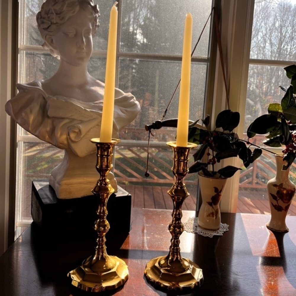 Vintage brass candle holders by Belk.